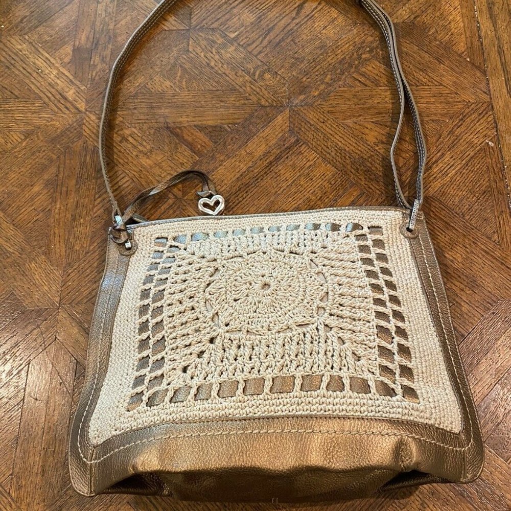 Brighton DREAM WEAVER Gold Crochet Crossbody